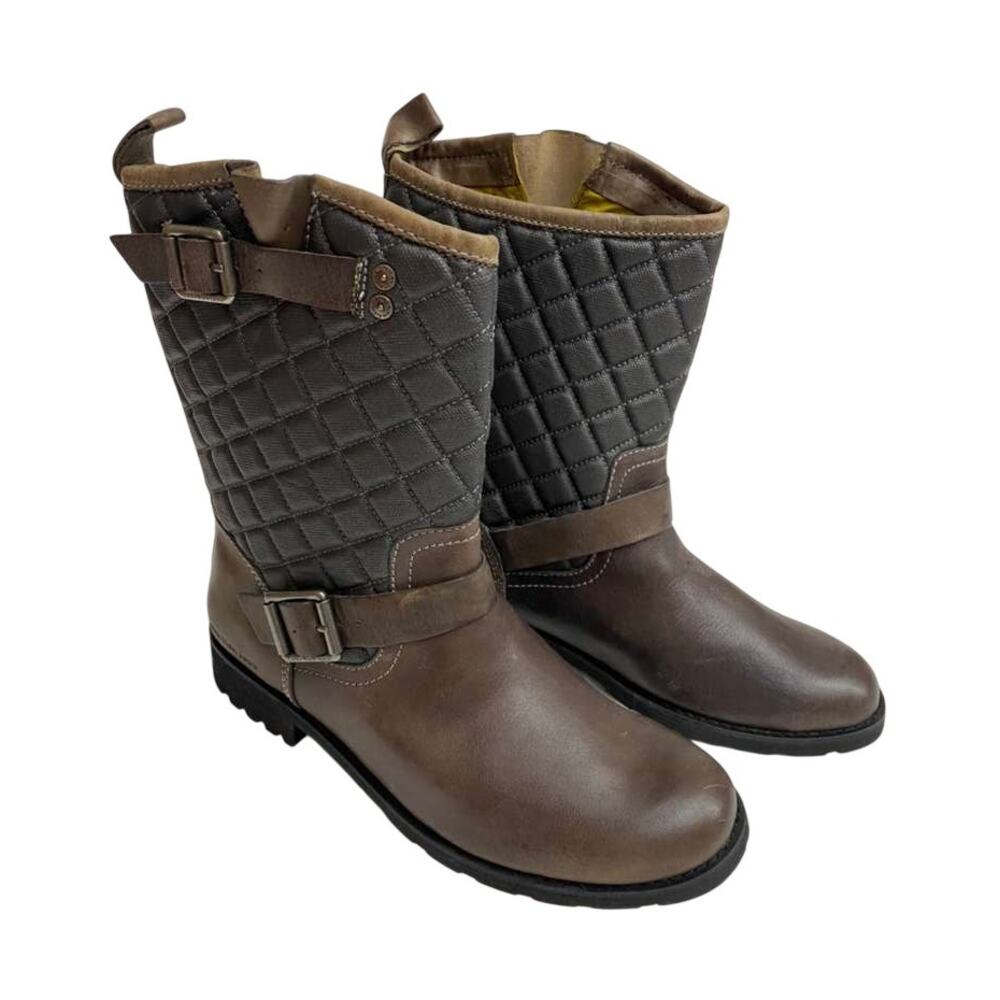 Calvin Klein Jeans Billy Mens Leather Quilted Brown Boots Sz 9 Hipster Western